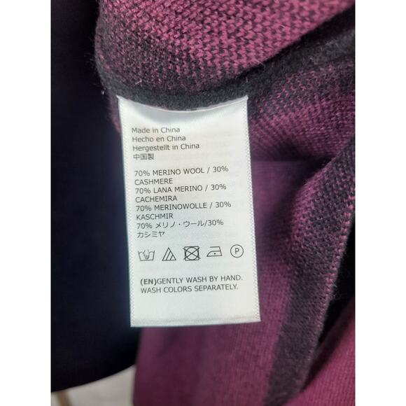 State Fusio Womens Hoodie Cardigan Cashmere Wool Short Sleeve Sweater Violet Med - Picture 4 of 9